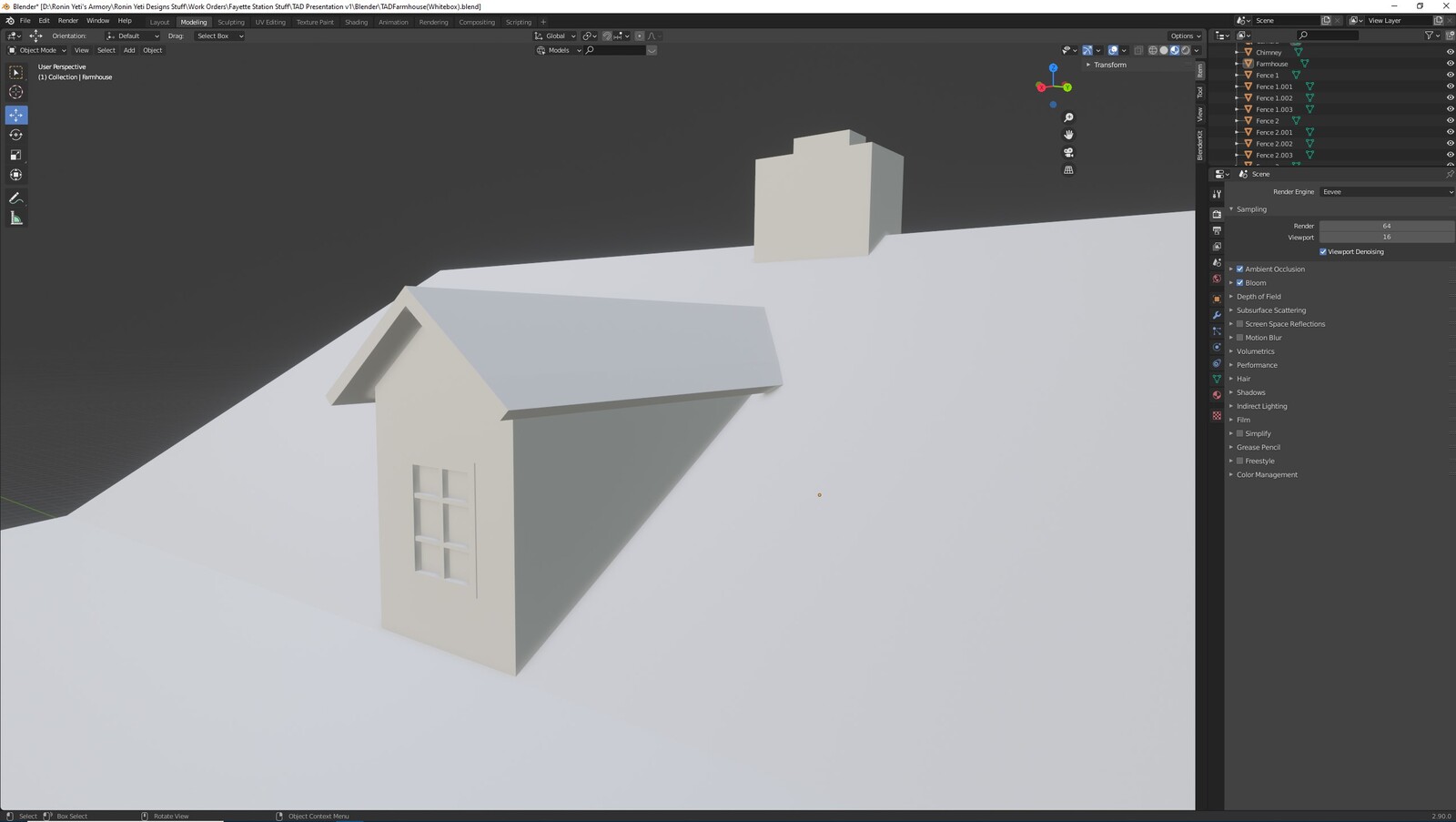 The third angle for the TAD Presentation Farmhouse (Whitebox version)