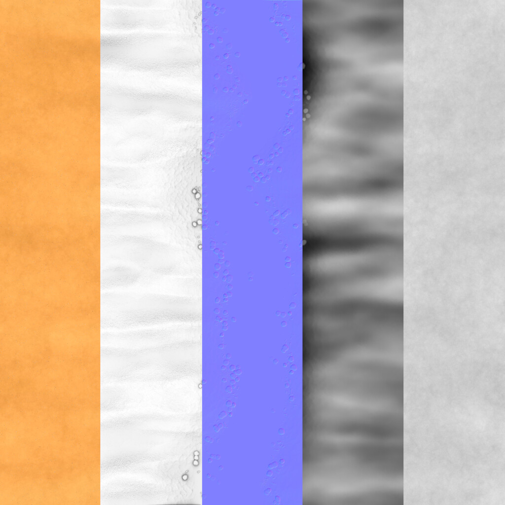 Basecolor, AO, Normal, Height, Roughness