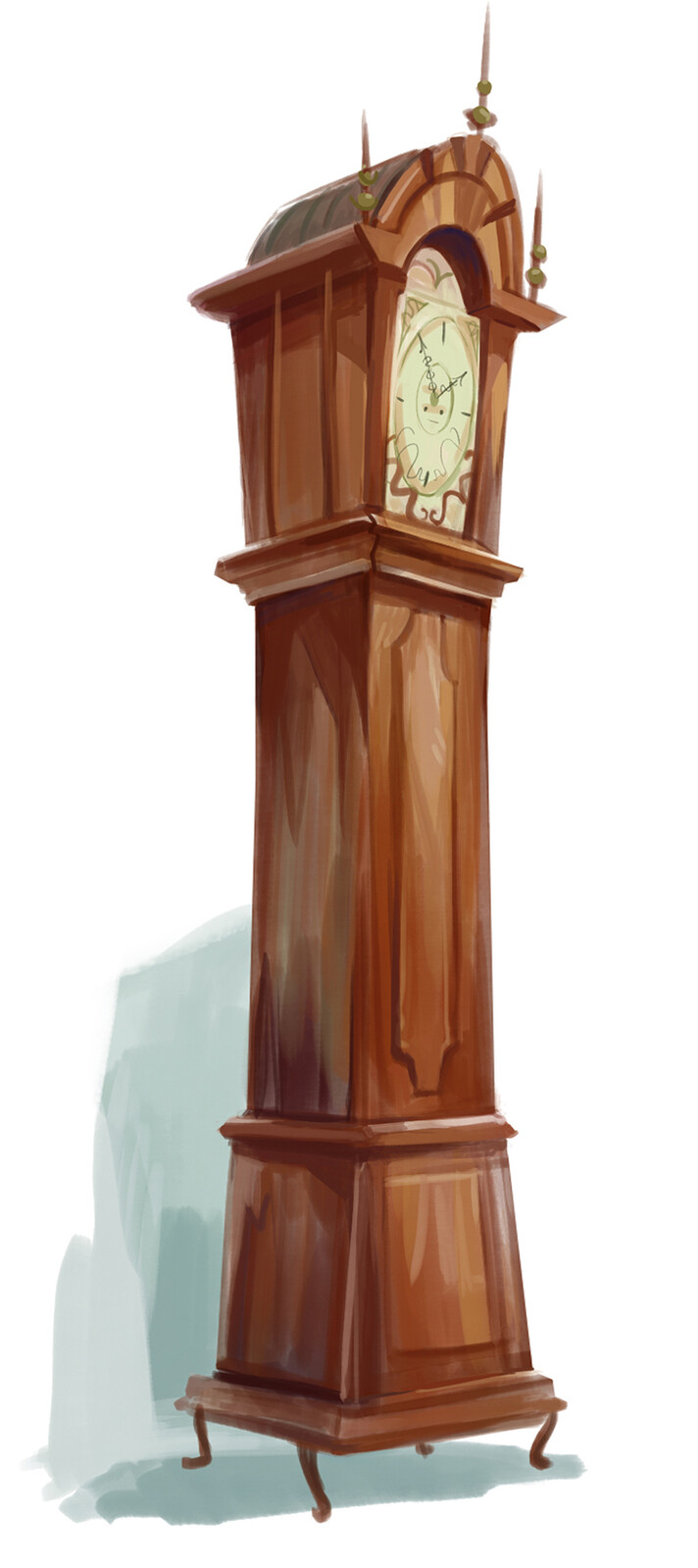 Grandfather clock and other antique furniture