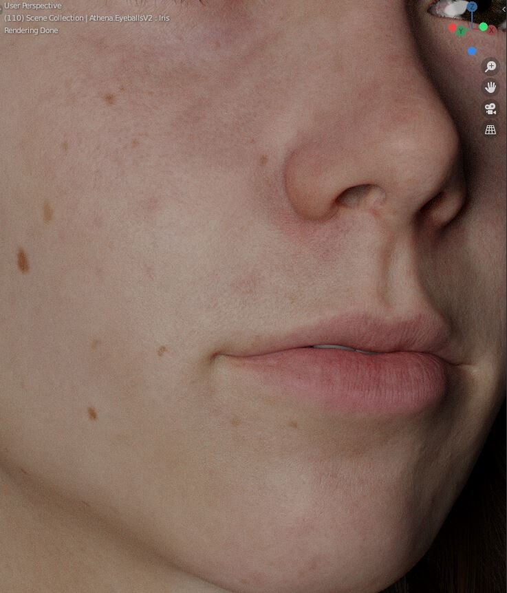 early skin shader + final skin texture.