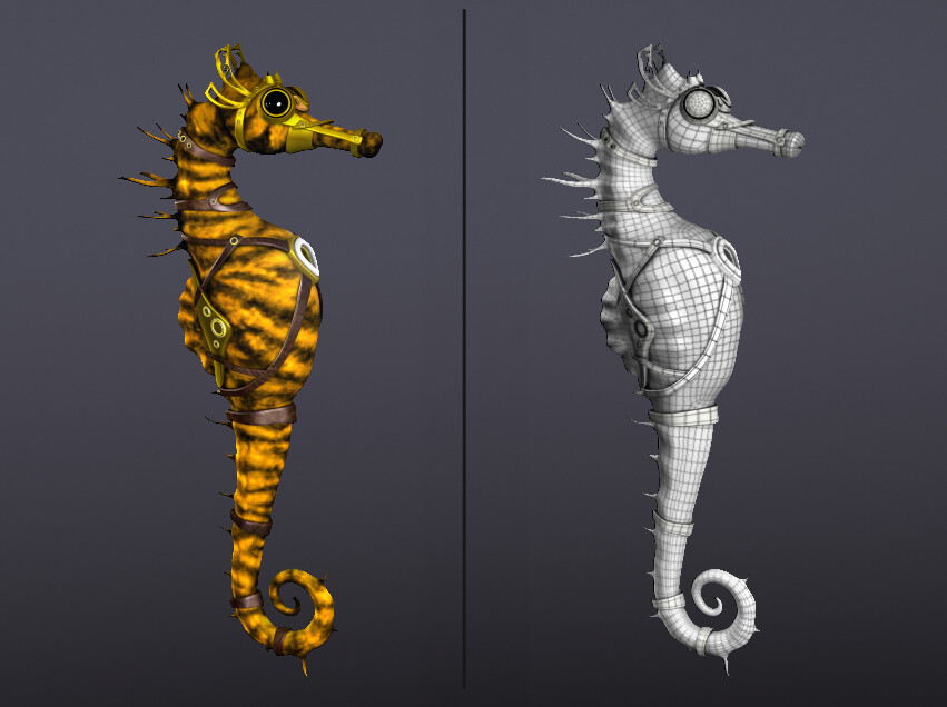 ArtStation - Cartoon seahorse character