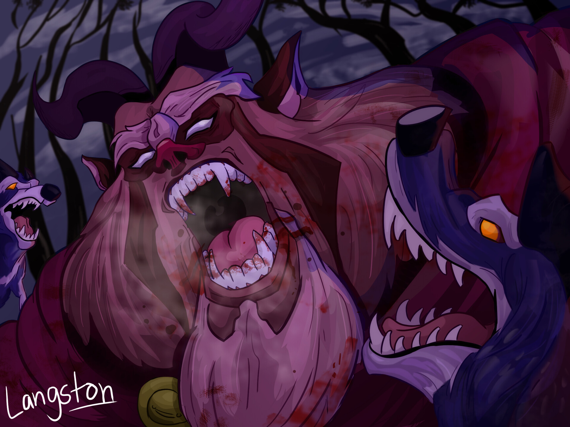 ArtStation Beauty and the Beast Wolf scene by me