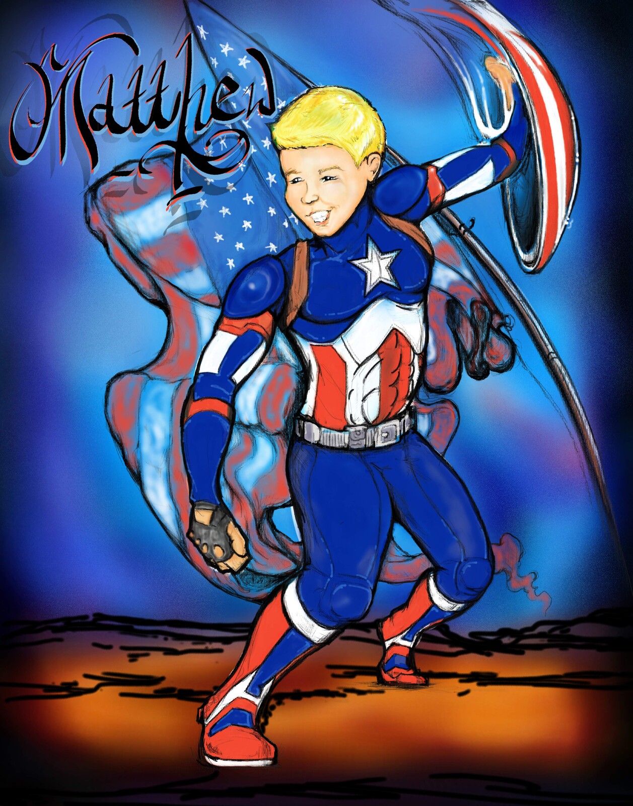 My Cousin Mathew as Captain America.