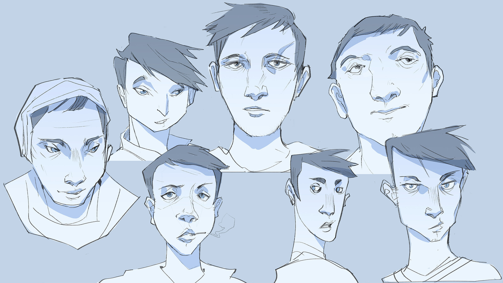 Типы друзей арт. Лицо с разных ракурсов. Нарисованная голова в ibis paint. Different head. Фейс ген.