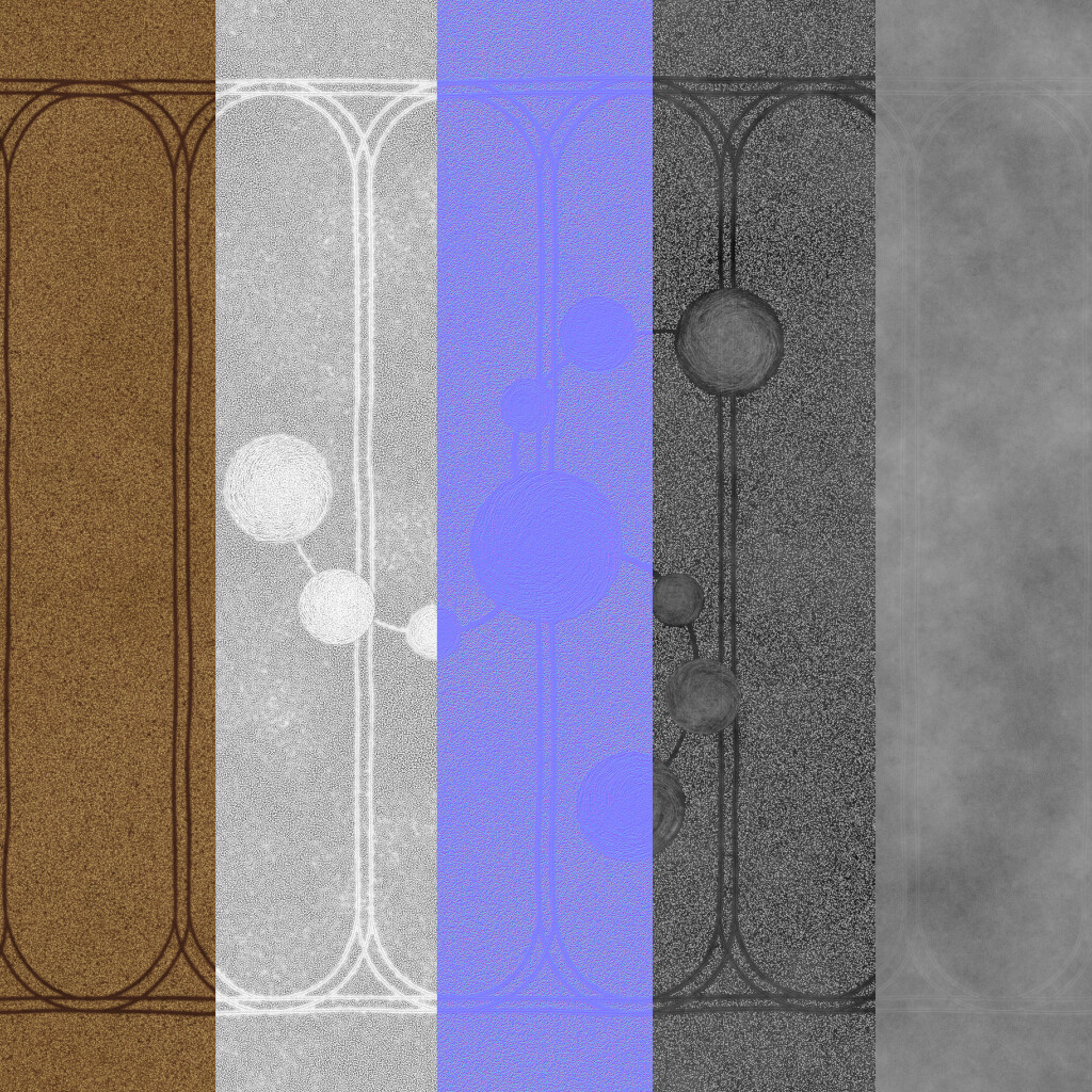 Basecolor, AO, Normal, Height, Roughness