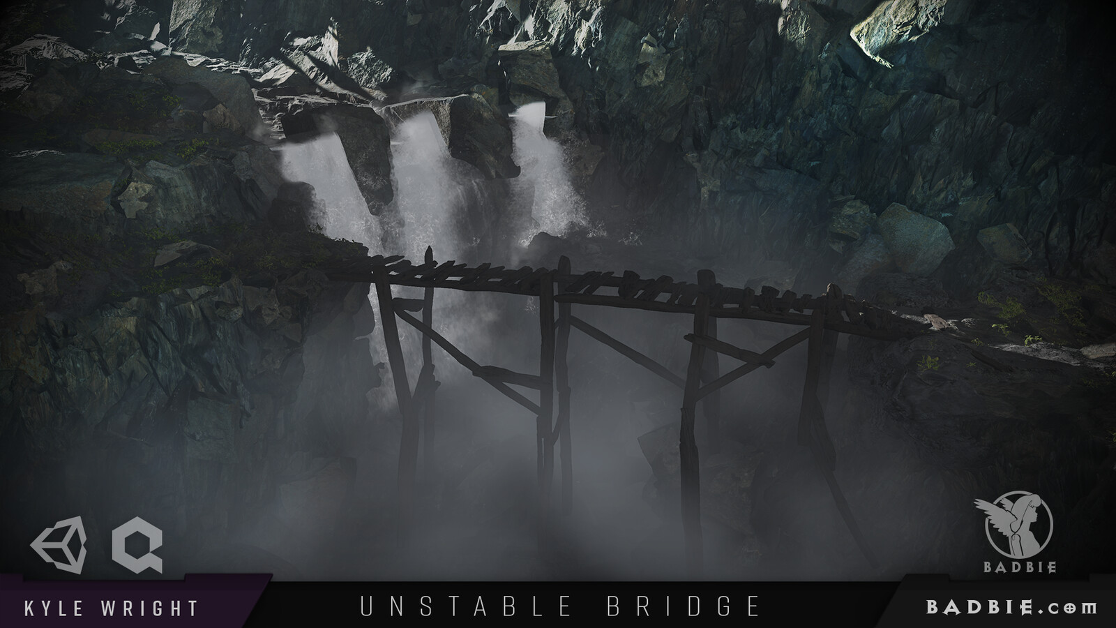 The wood bridge is a big part of the foreground of the scene and I wanted some really quality wood assets to build with, so I sought out some sculpts from a fellow TMC member, Alberto Cordero, who provided me with his high poly models. 