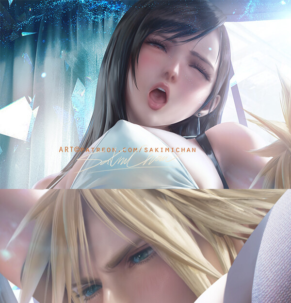 Tweet. final panel Cloud and Tifa 3 comic/PSD/HD nsfw sequence/animation et...