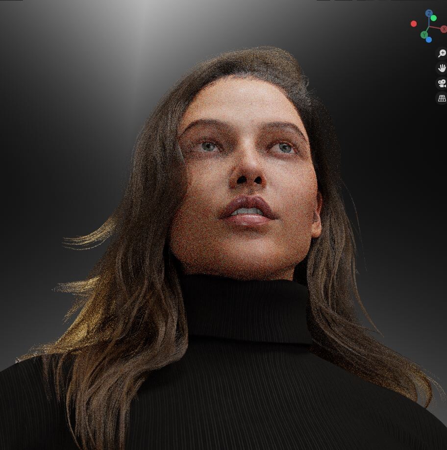 The hair groom has been reworked as the past result didn't satisfy my expectation, the parting technique is cleaner but doesn't blend very well. so this time I decided to do things a bit differently, using Texture Influence to paint a Density map( much qu