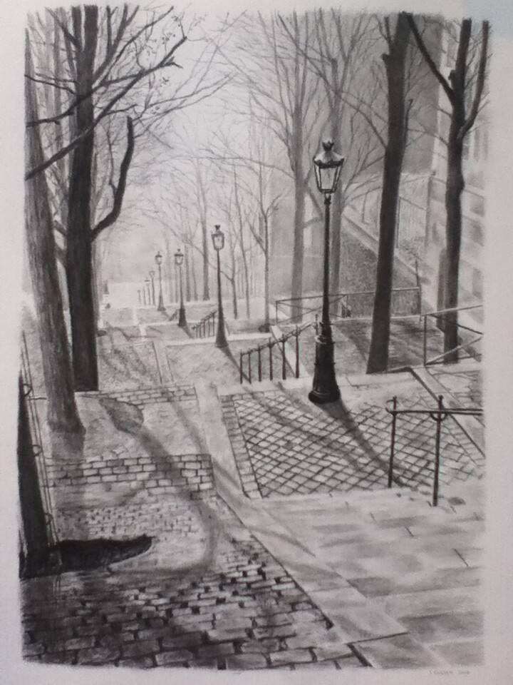 ArtStation Charcoal street scene