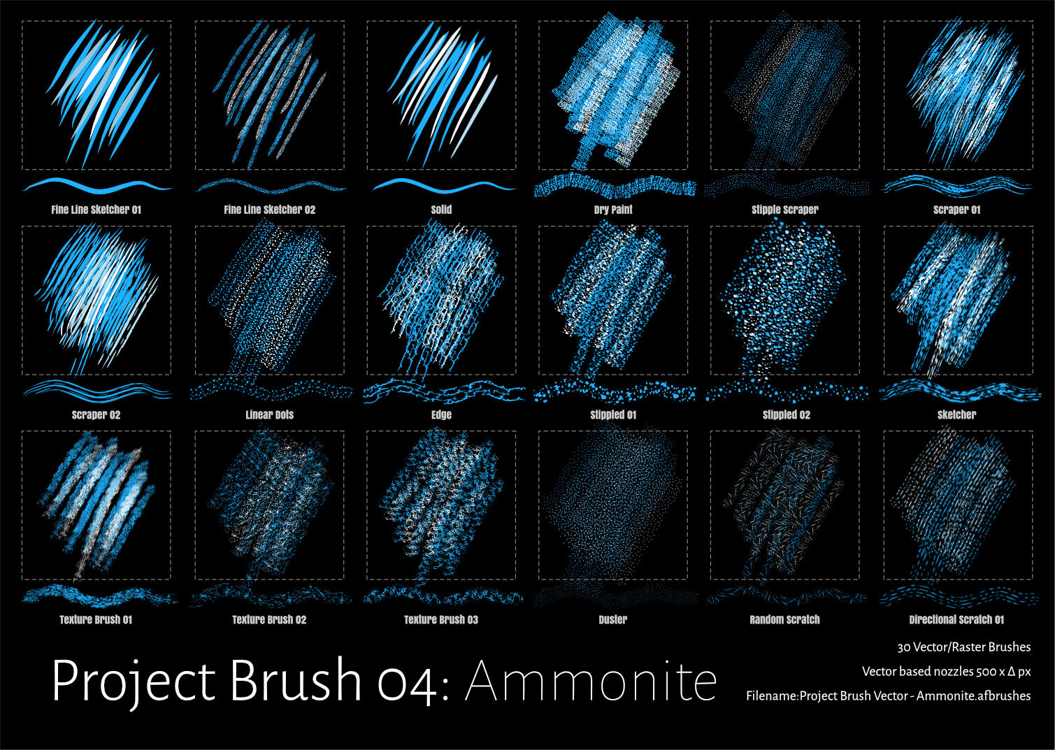 Project Brush 04:Ammonite Part I
30 Vector Brushes