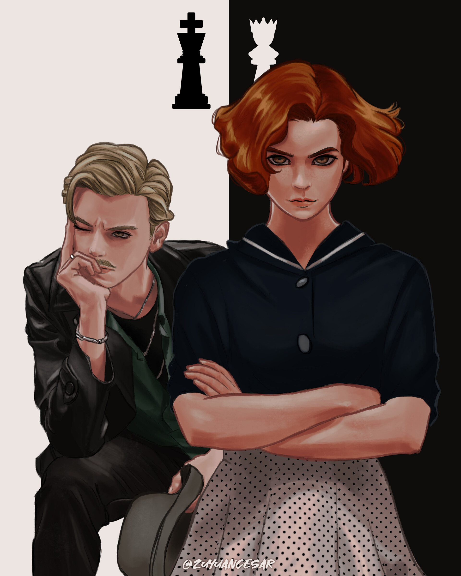 The Queen's Gambit Beth Harmon and Benny Watts | Sticker