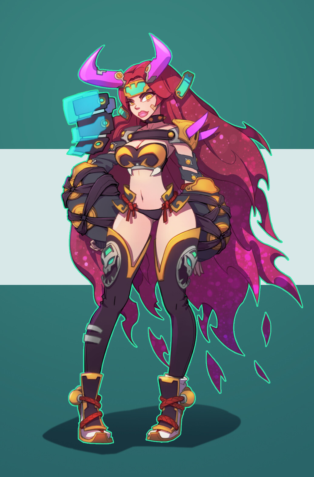 Artstation 赛博鬼神妹子 Zhang Le