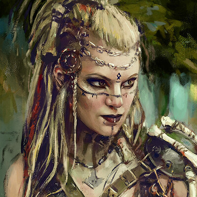 viking tribal face paint