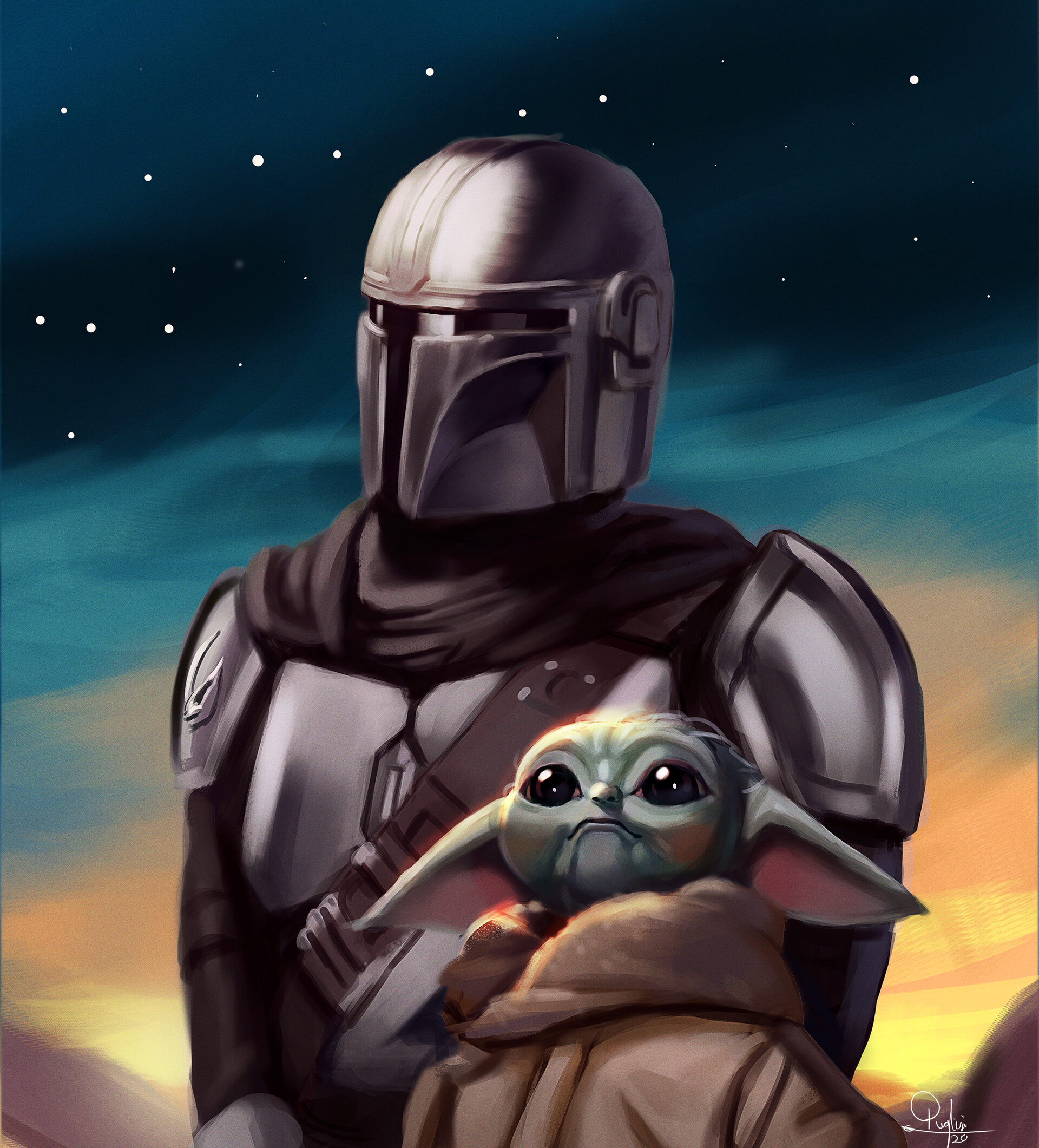 ArtStation Din Djarin and Grogu