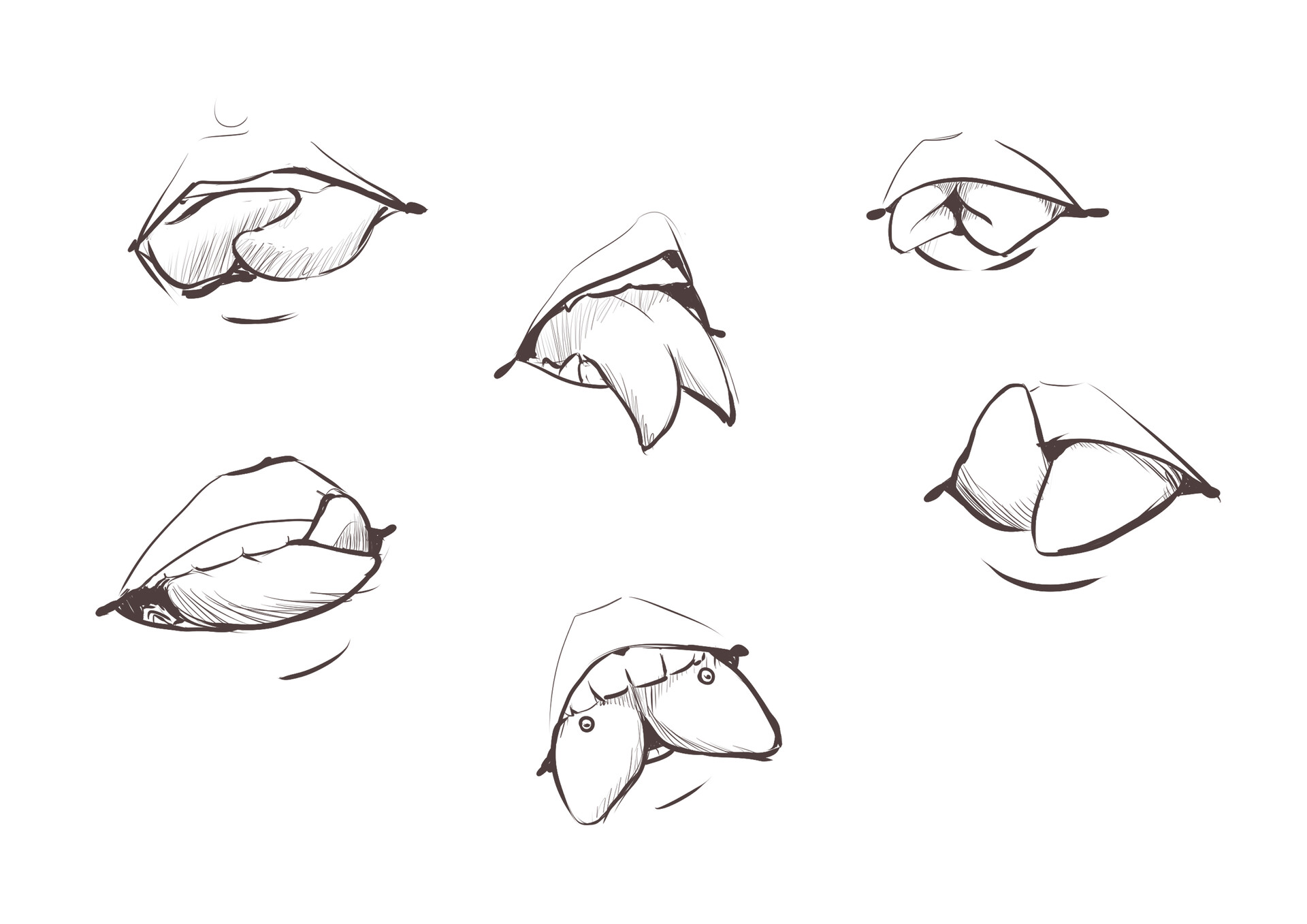 ArtStation Tongue split sketches