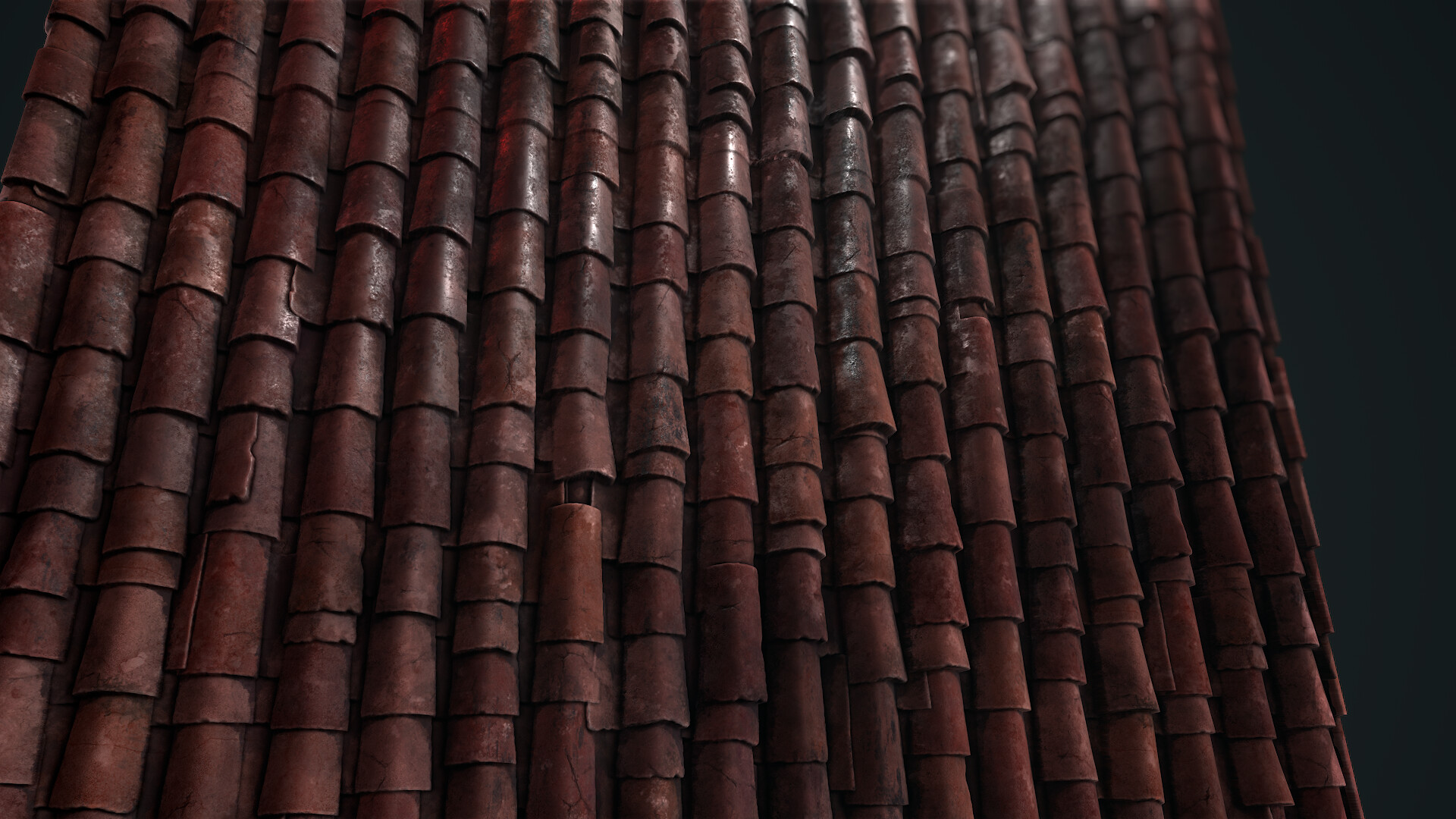 prompthunt: seamless tileable texture of old cracked terracotta roof  shingle, realistic, very detailed, beautiful, intricate details, sharp  focus, substance designer, substance render, substance painter, marmoset,  unreal engine, octane render