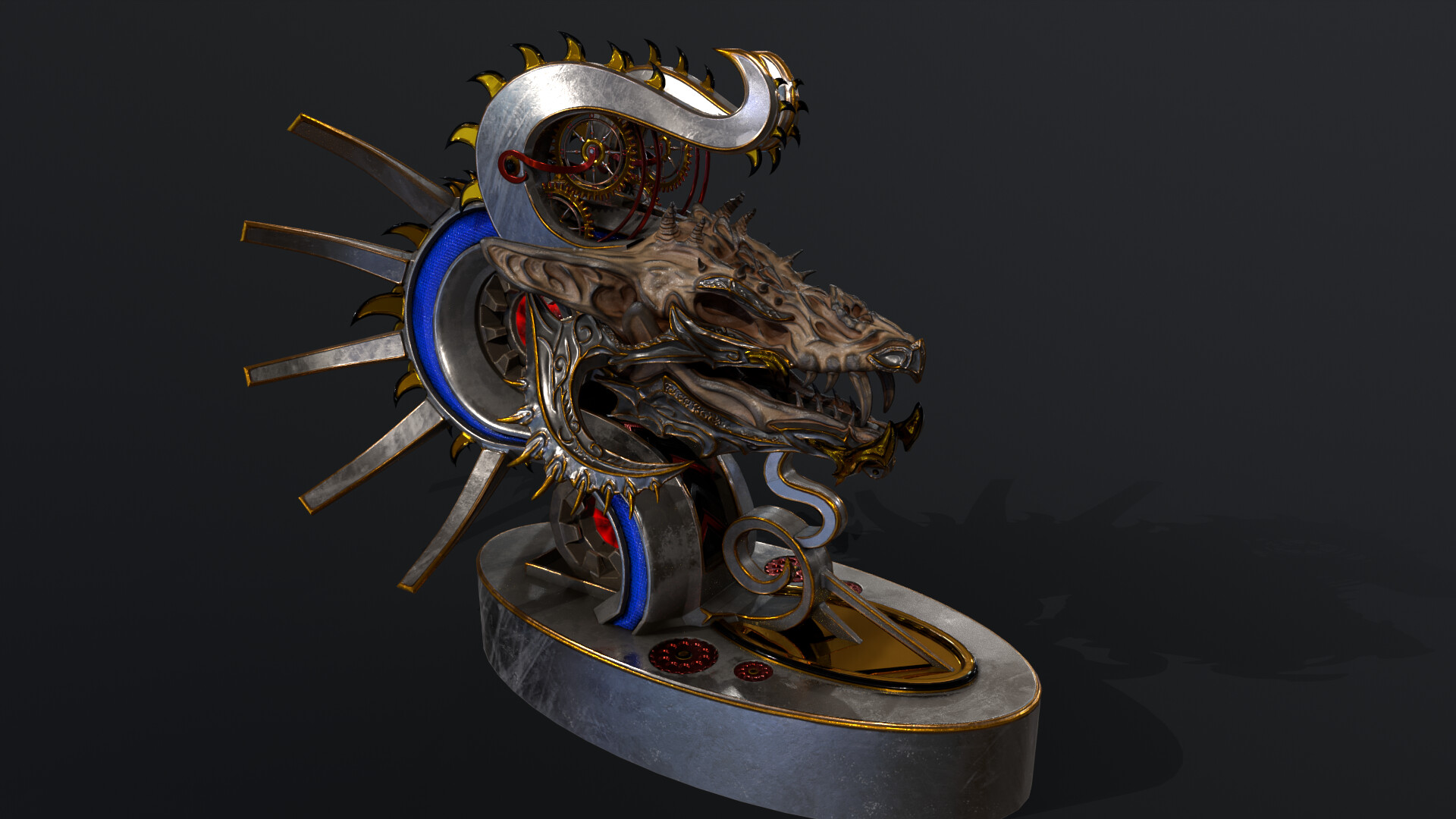 ArtStation Clockwork vampire dragon statue