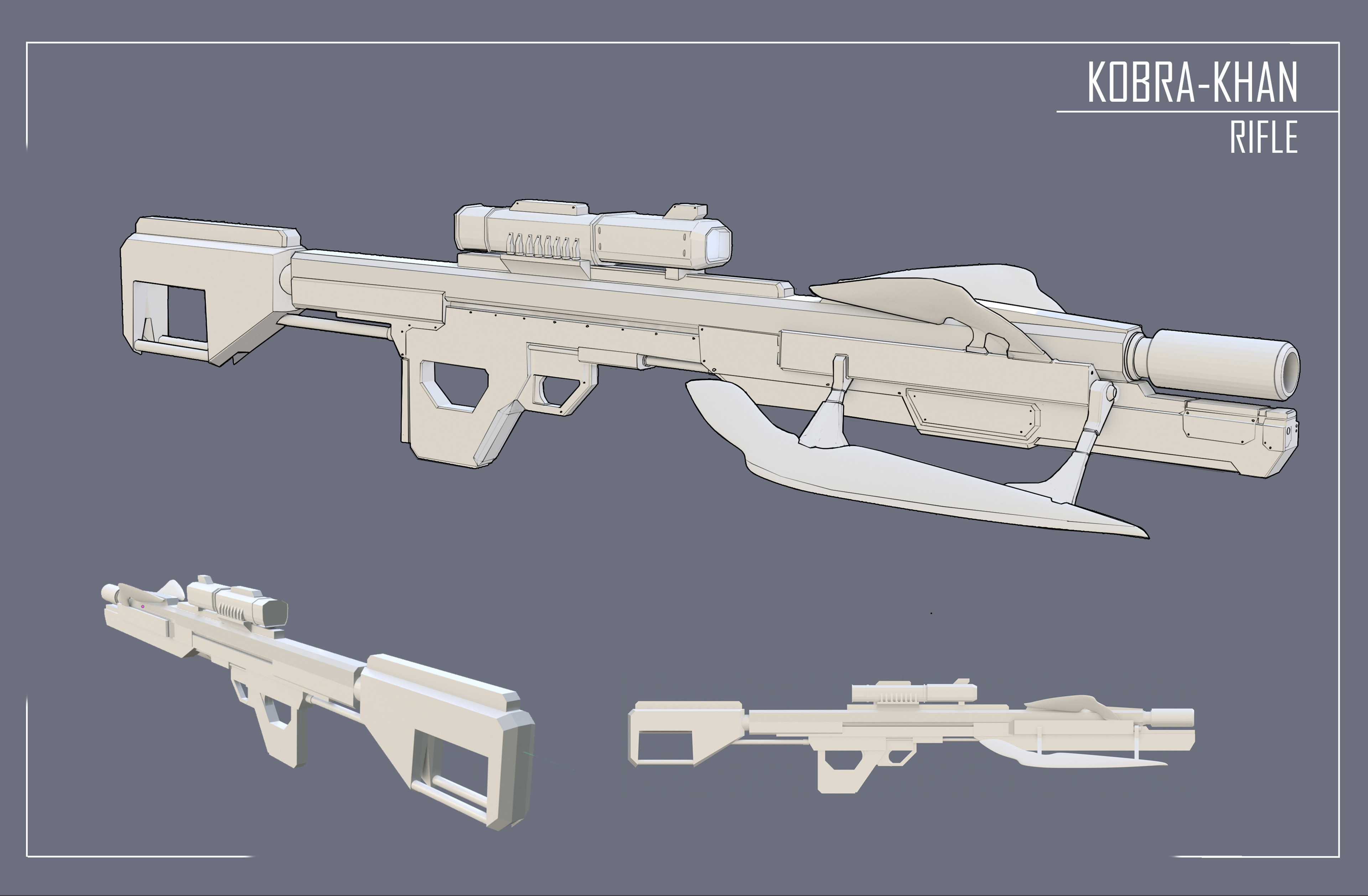 Rifle design Blender + Photoshop