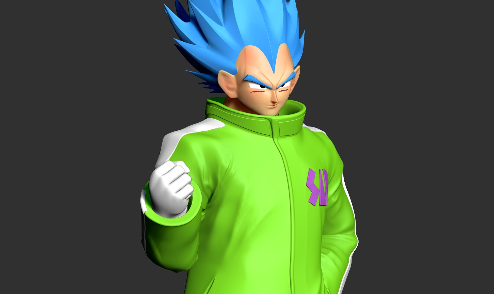 Vegeta green coat hotsell