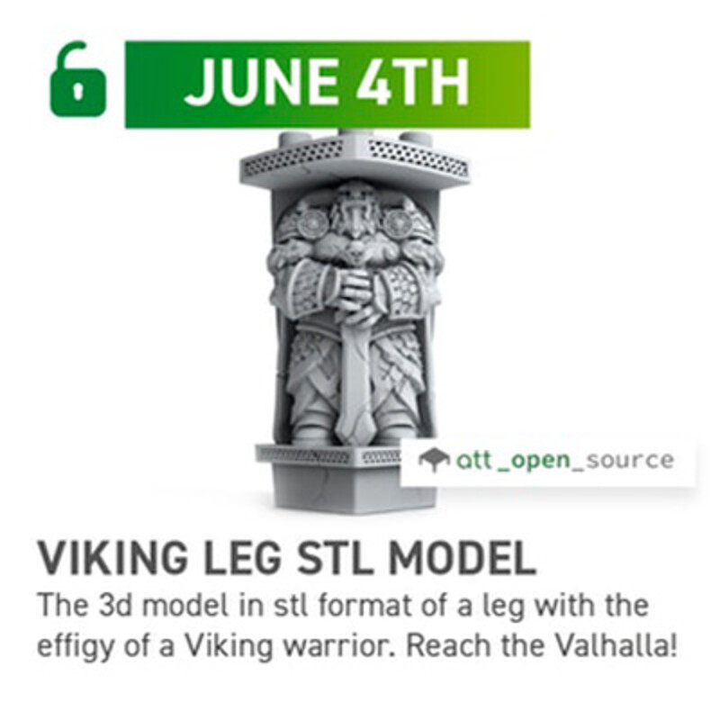 Viking LEG STL Model for AdapTableTop, concept and Model
