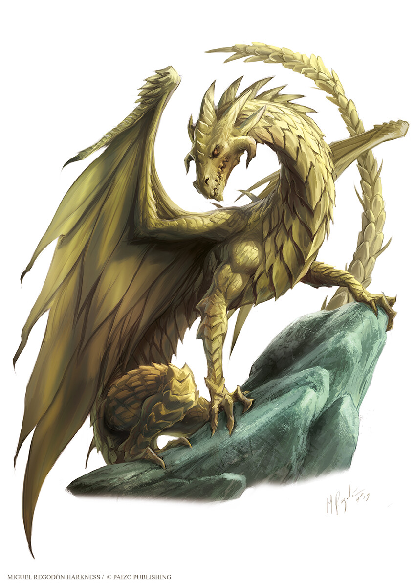 Pathfinder 2nd Edition - Metallic Ancient Dragon by Miguel Regodón Harkness  : r/ImaginaryDragons