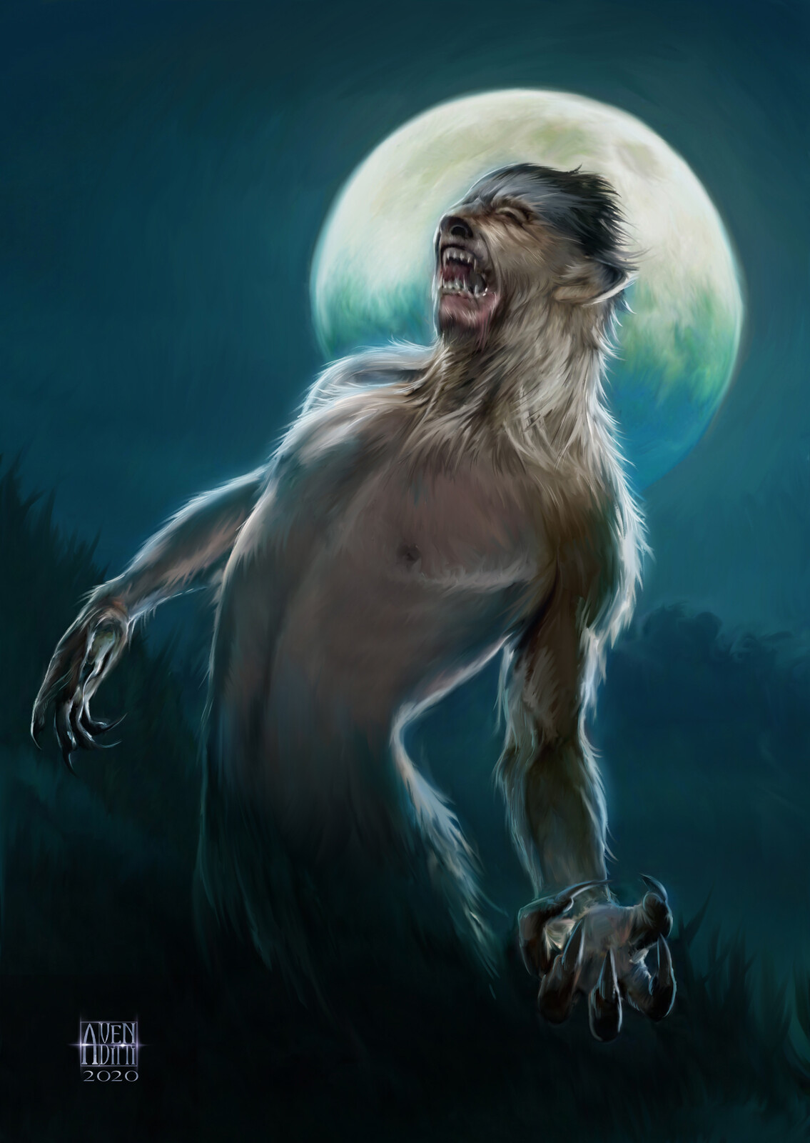 digital painting Werewolf