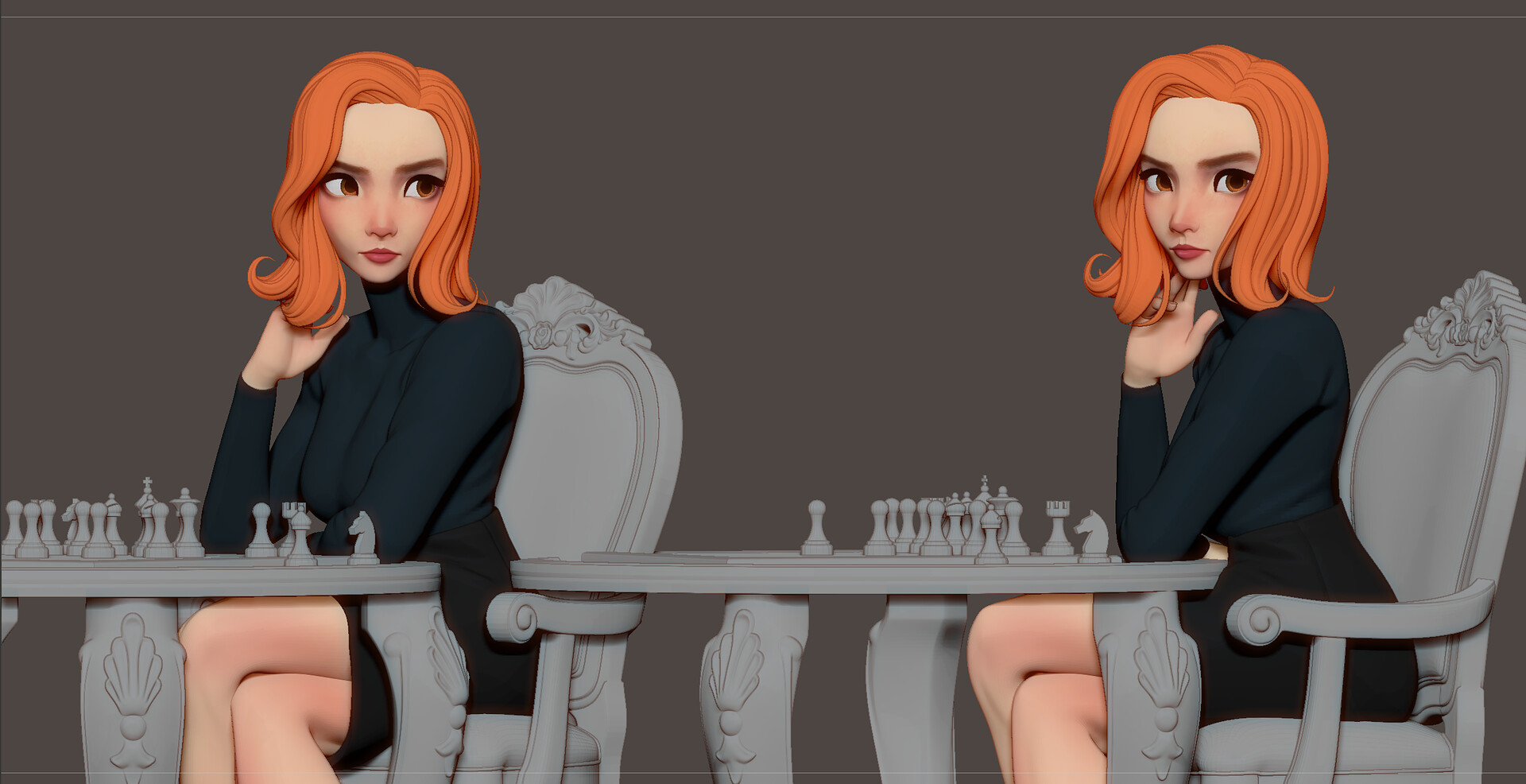 ArtStation - Elizabeth Harmon - Queen's Gambit