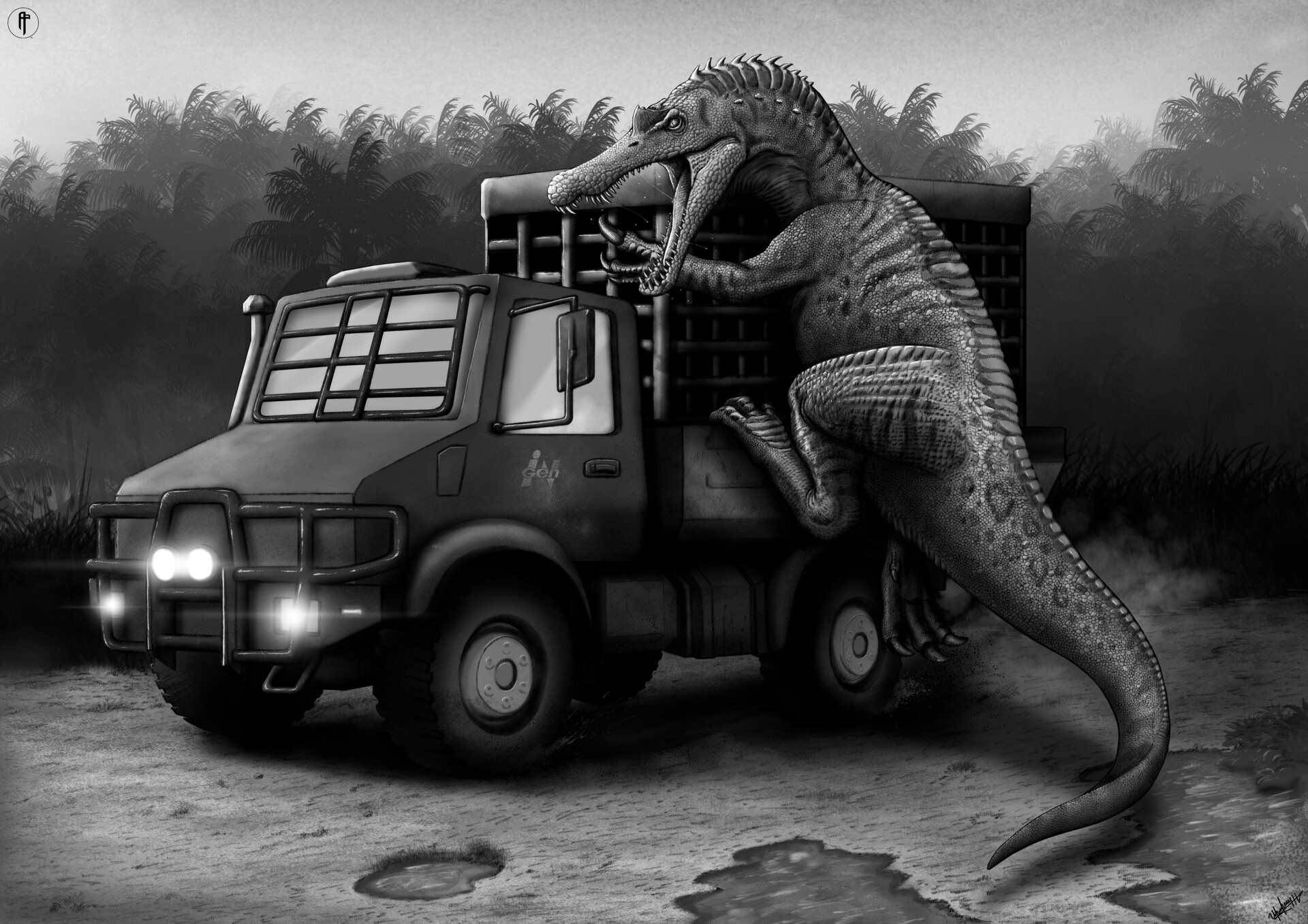 Aram Papazyan - Baryonyx attack scene