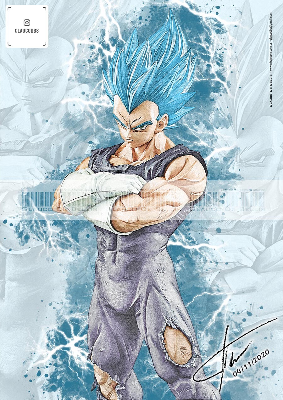 Vegeta Super Saiyan Blue Evolution Poster, Exclusive Art