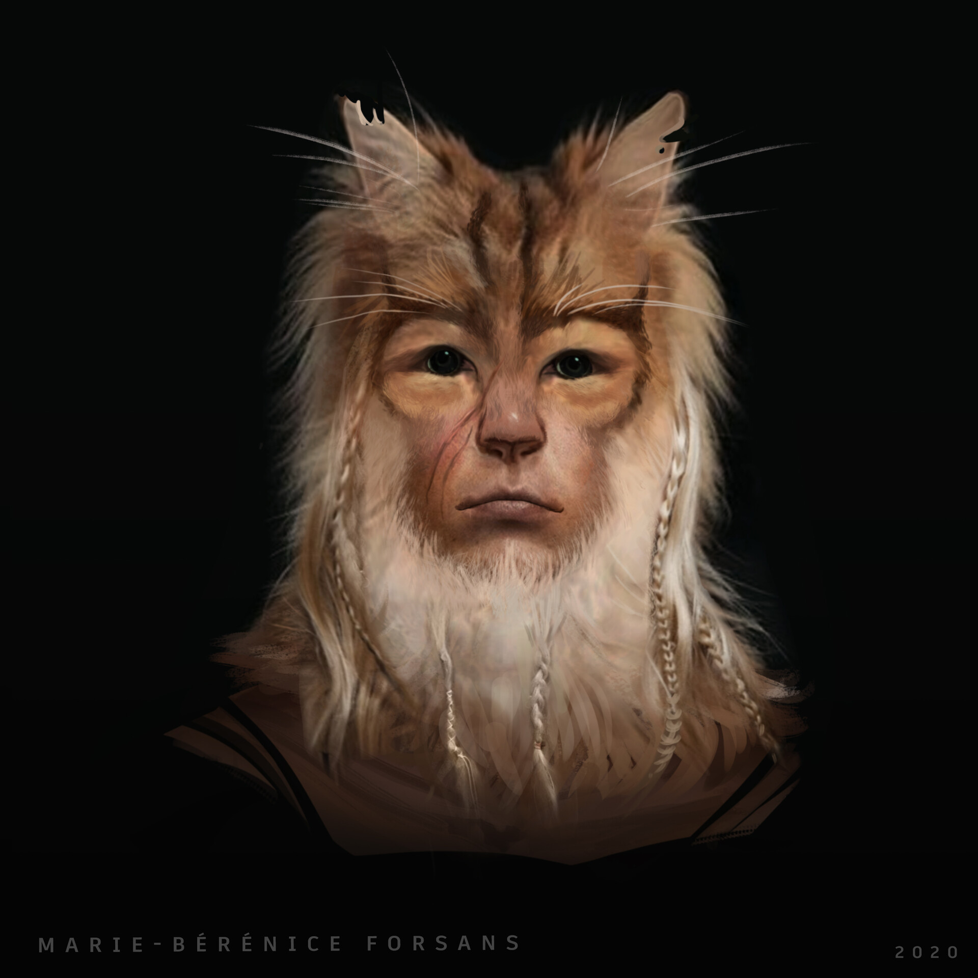 Artstation Anthropomorphic Cat Marie Berenice Forsans