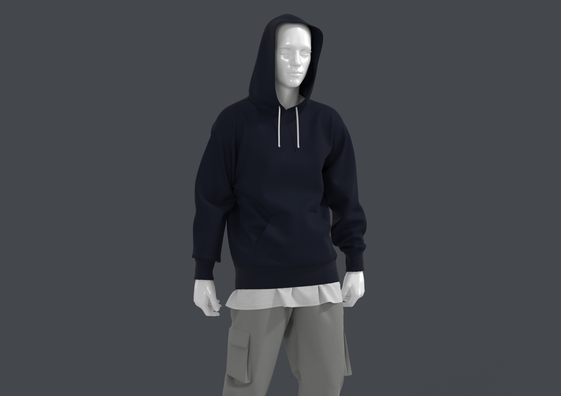 ArtStation - Men's Navy Hoodie Casual Outfit
