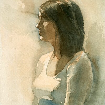Kirsten zirngibl watercolor portrait study 2 hours