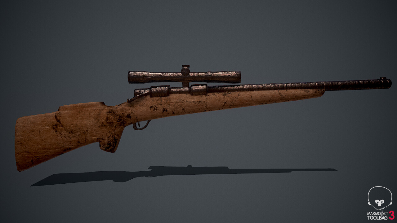 Hunting Rifle - 3D and texture by Gaston Clark