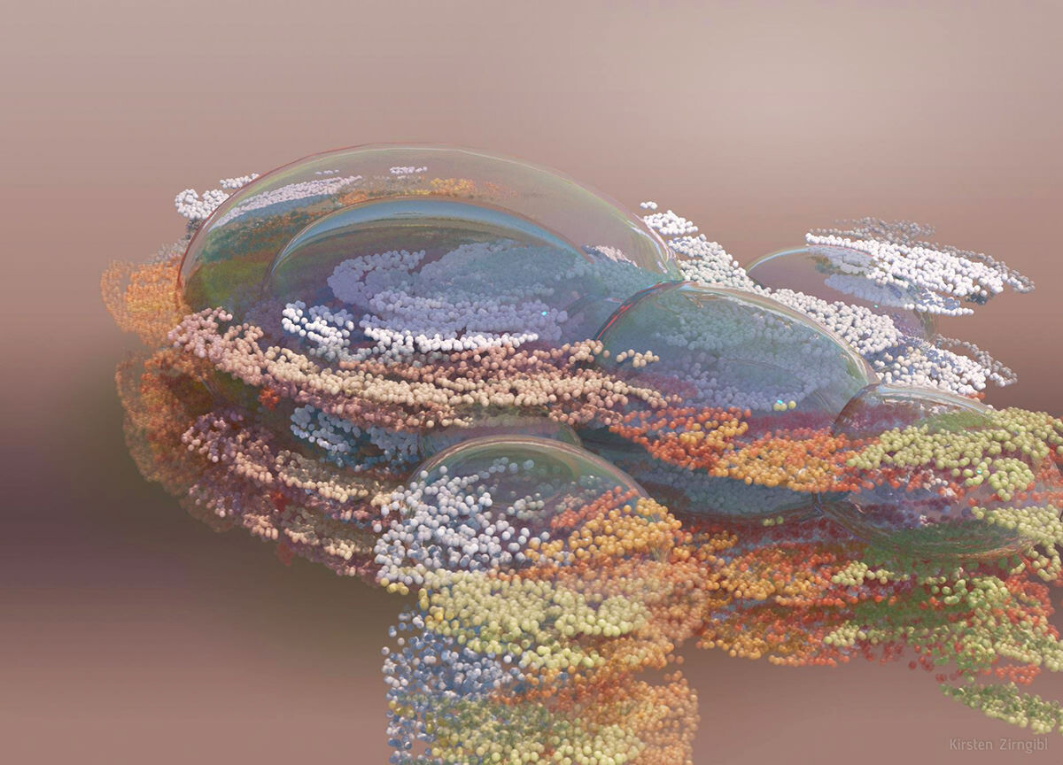 An experiment in clipping point clouds with a custom Python script and rendering with normal geometry.