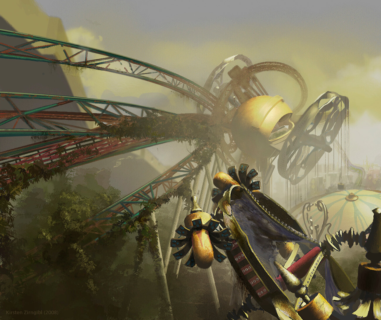 "Abandoned Amusement Park" (2008)
My first imaginative painting in Photoshop!  