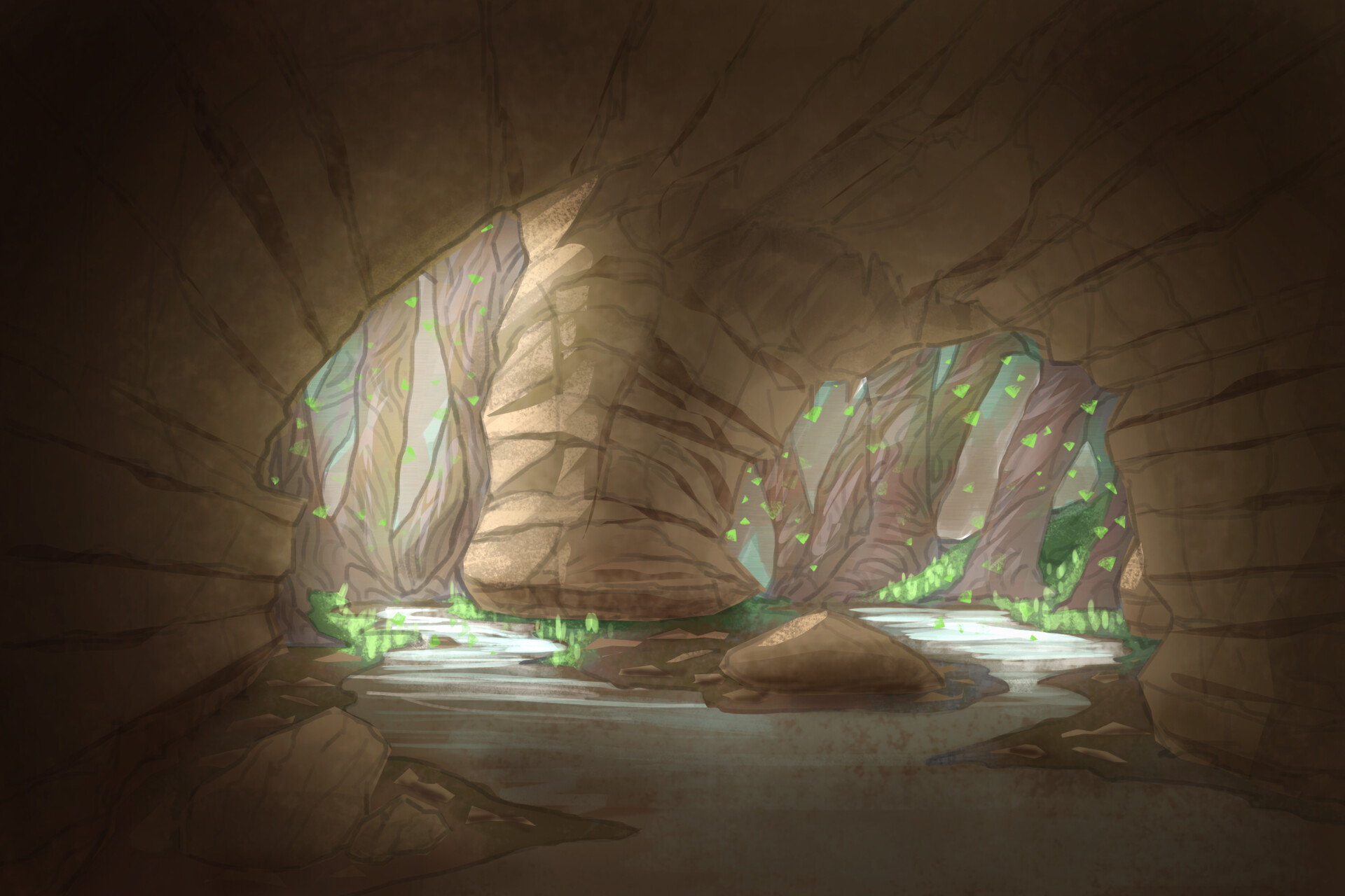 ArtStation - Cave entrance - Cartoon