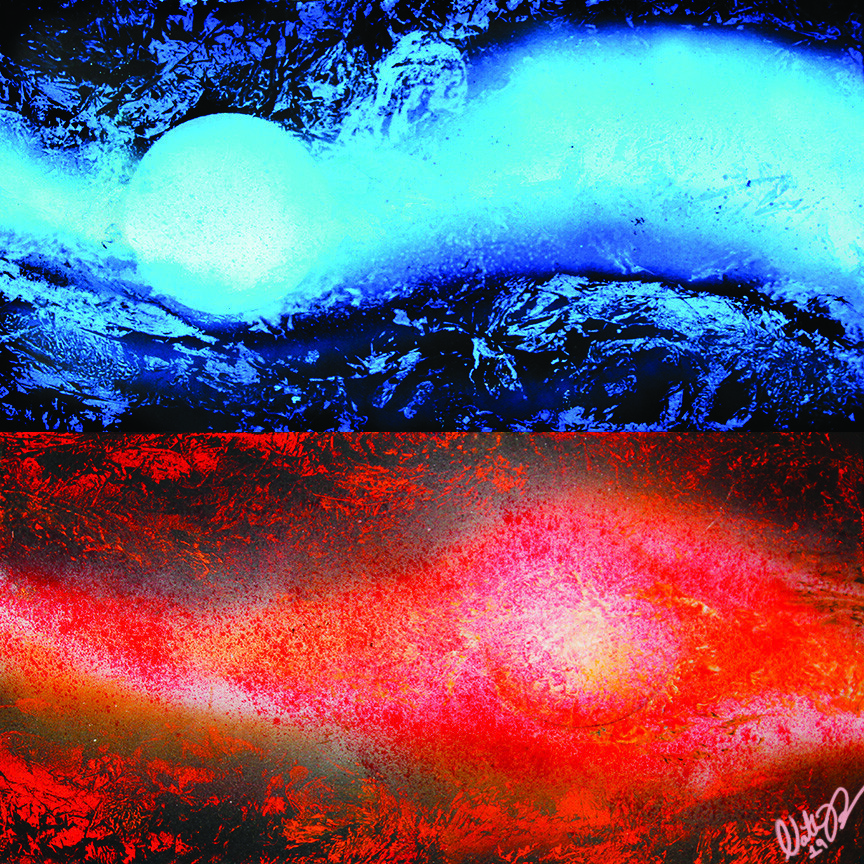 'The Way &amp; The Path'. Dyptic. Spray paint on canvases (2) 12x24 (Digitally enhanced)