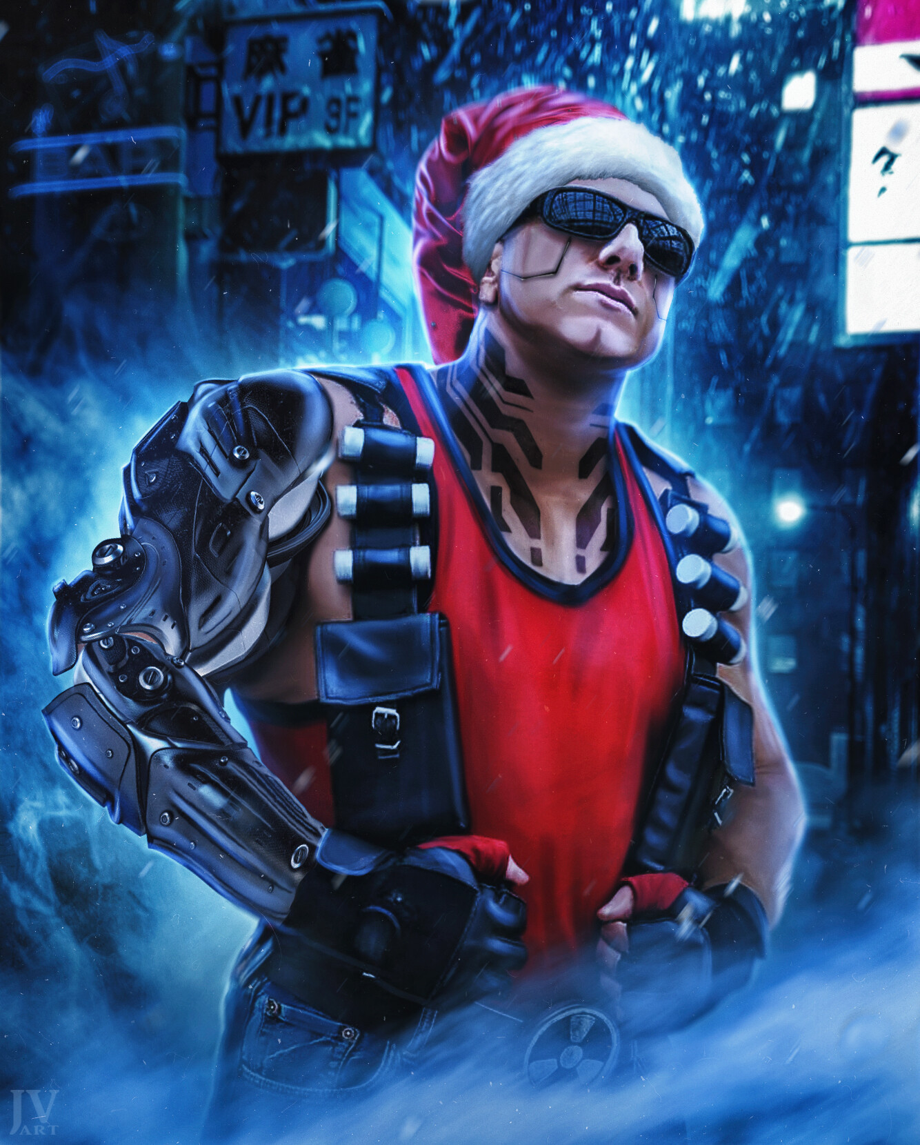 ArtStation Cyberpunk christmas
