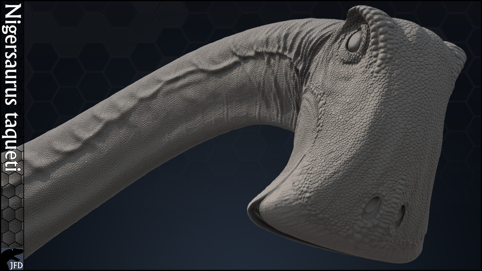 Nigersaurus taqueti head normal map render.