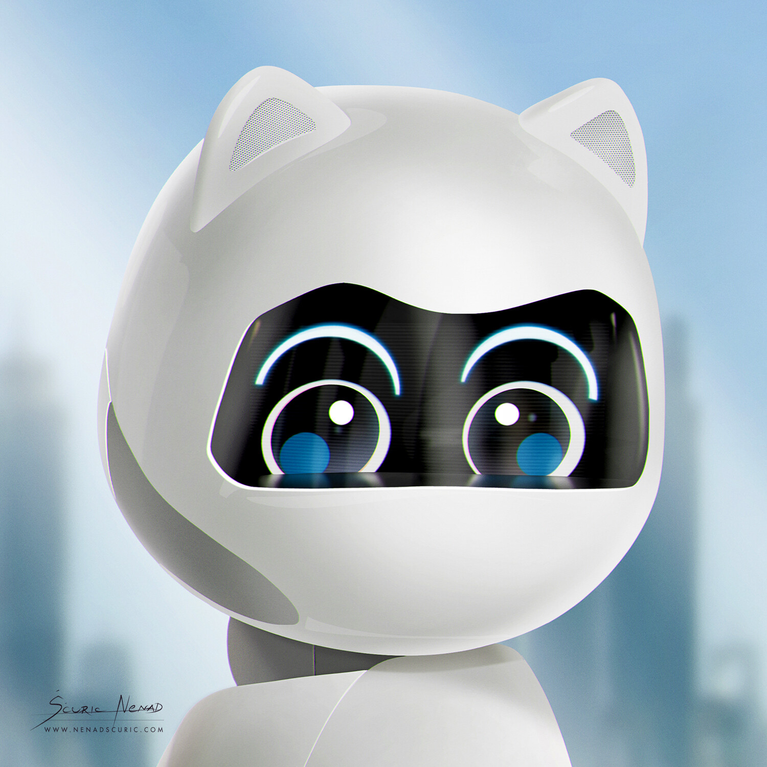 ArtStation - Kiki the robot fully 2D painted with Photoshop (vector shapes +brushwork).