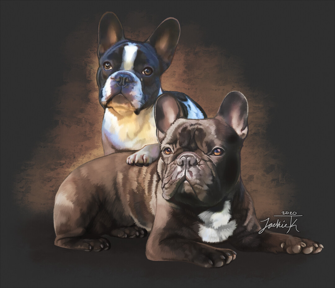 ArtStation - French Bulldog Portraits (commission)