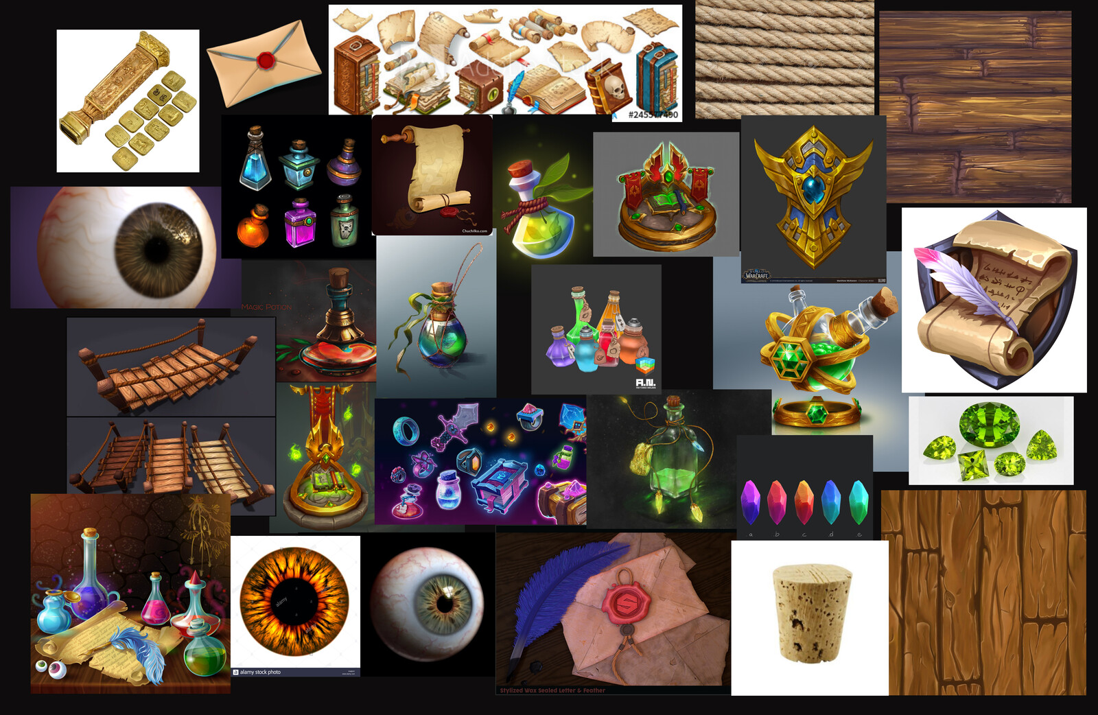 Mood / Reference board using images from Pinterest and Google, created with PureRef. 