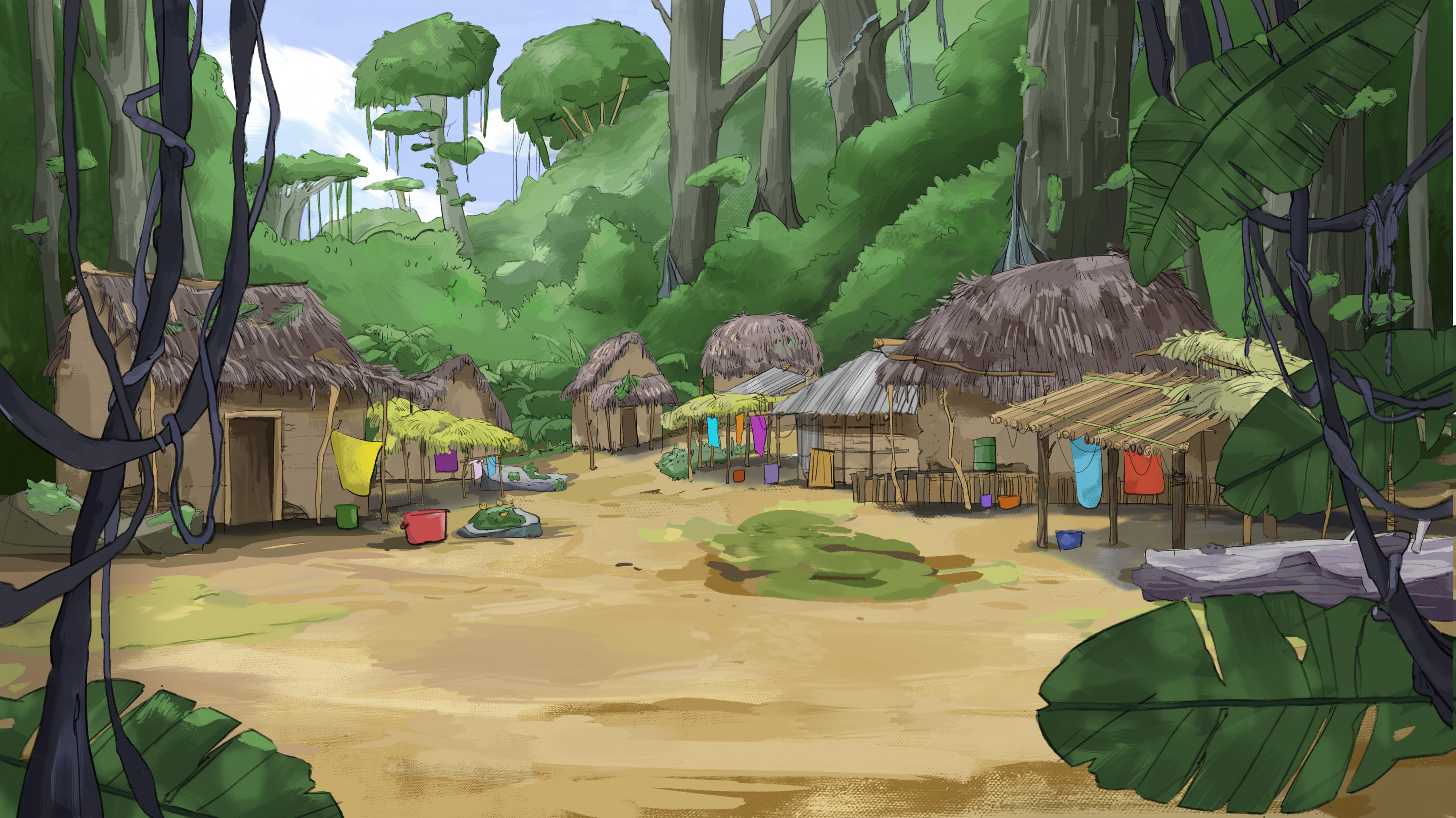 Village background design 