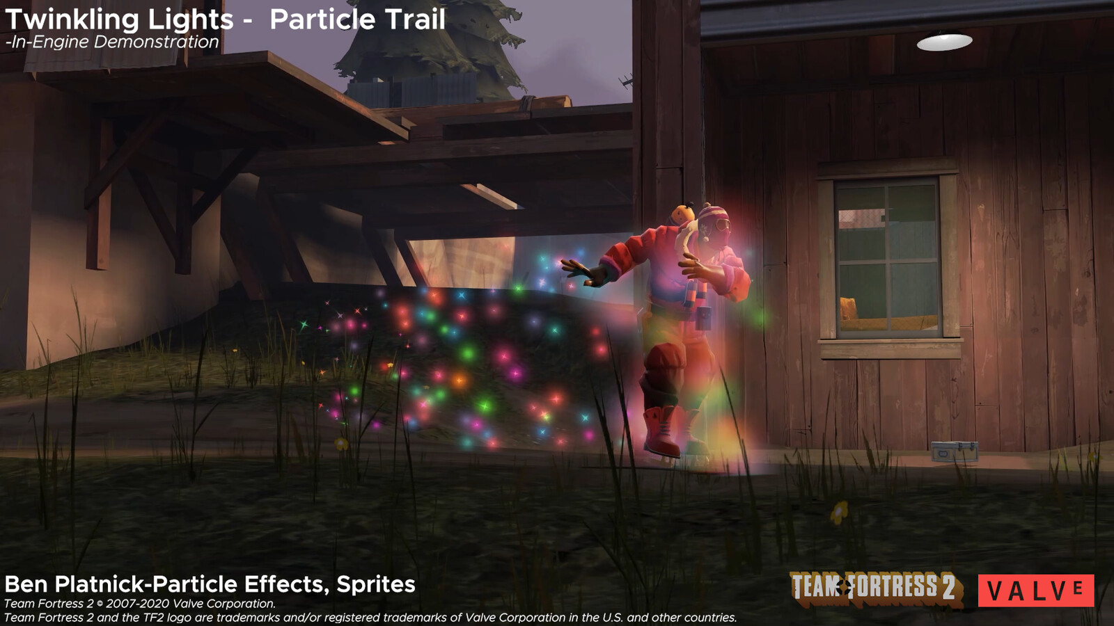 Demonstration of the trailing effect on Twinkling Lights