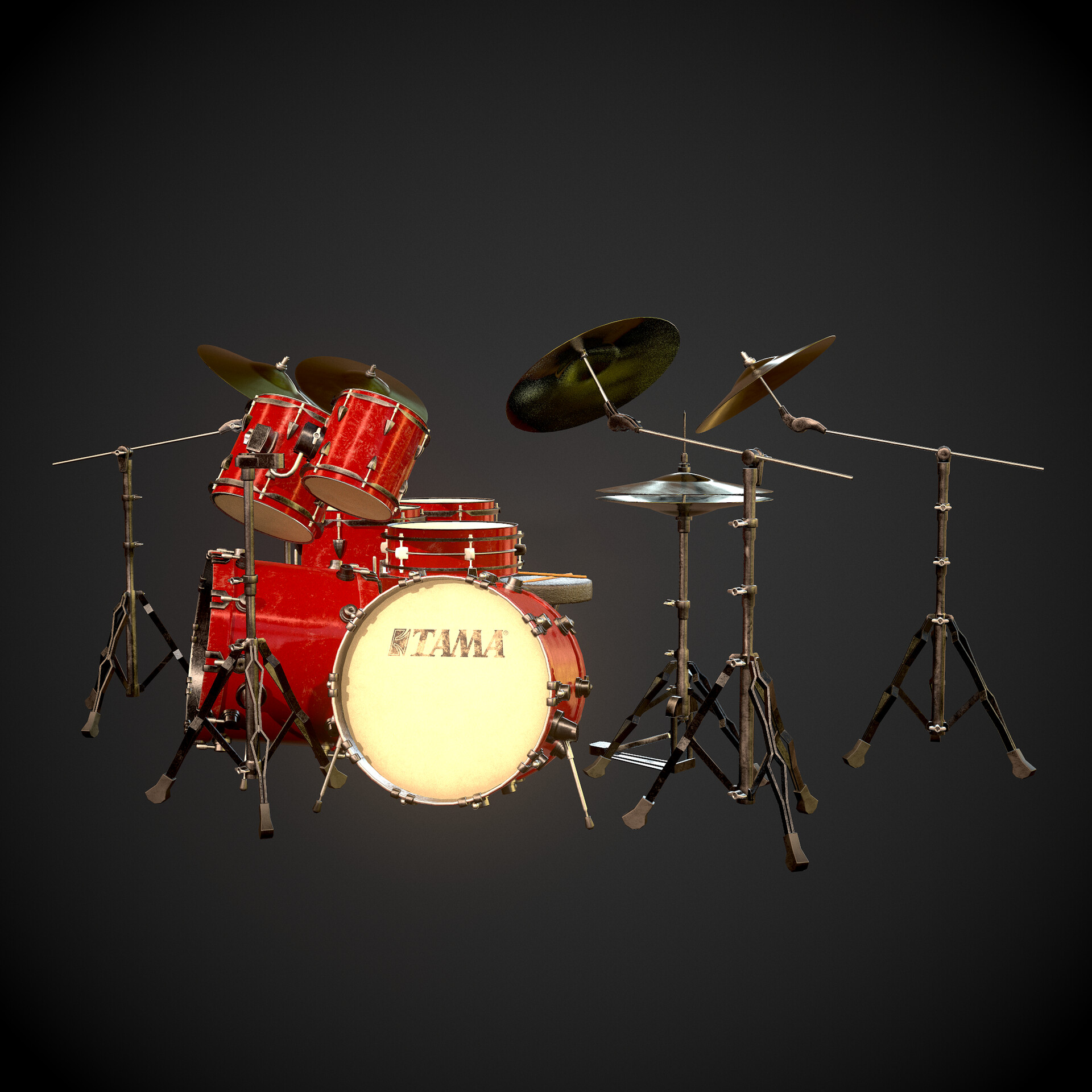 ArtStation - Drum Set/Kit 3D Model