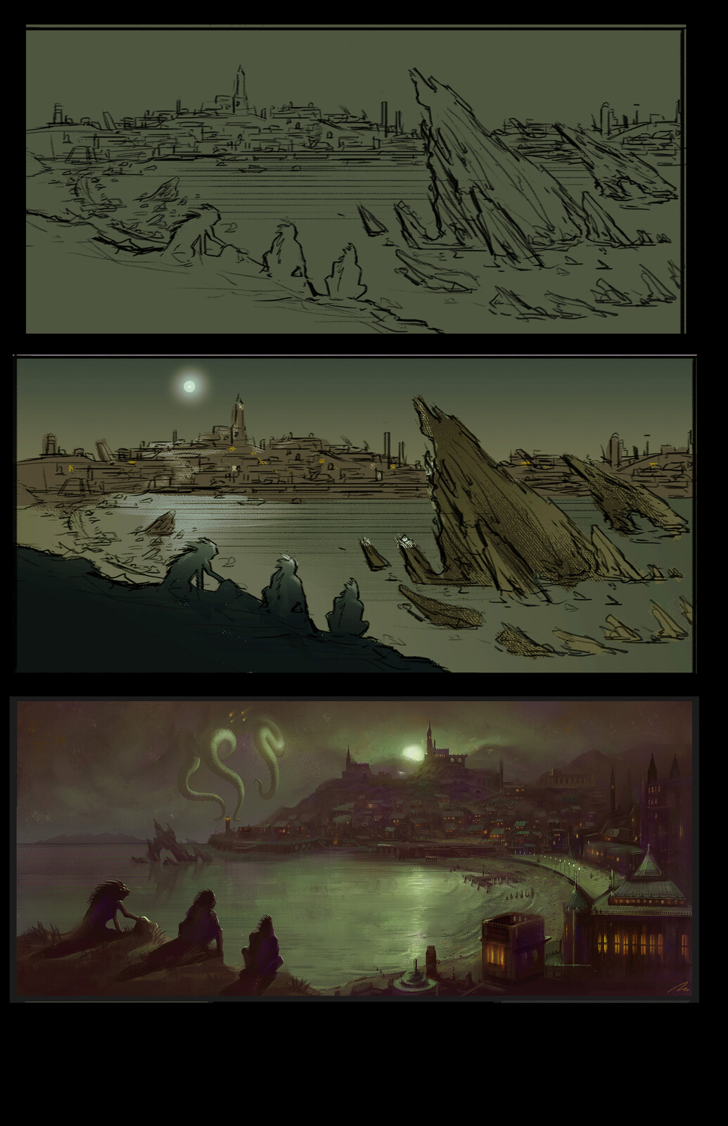 sketch and color thumbnails