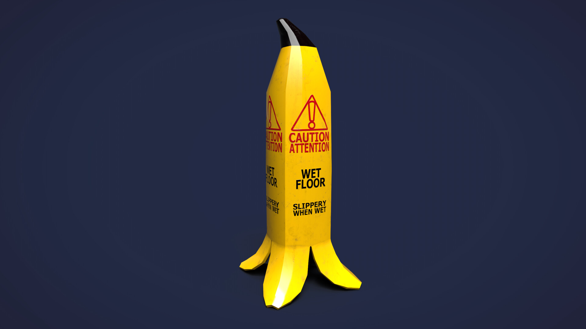 ArtStation - Banana caution sign