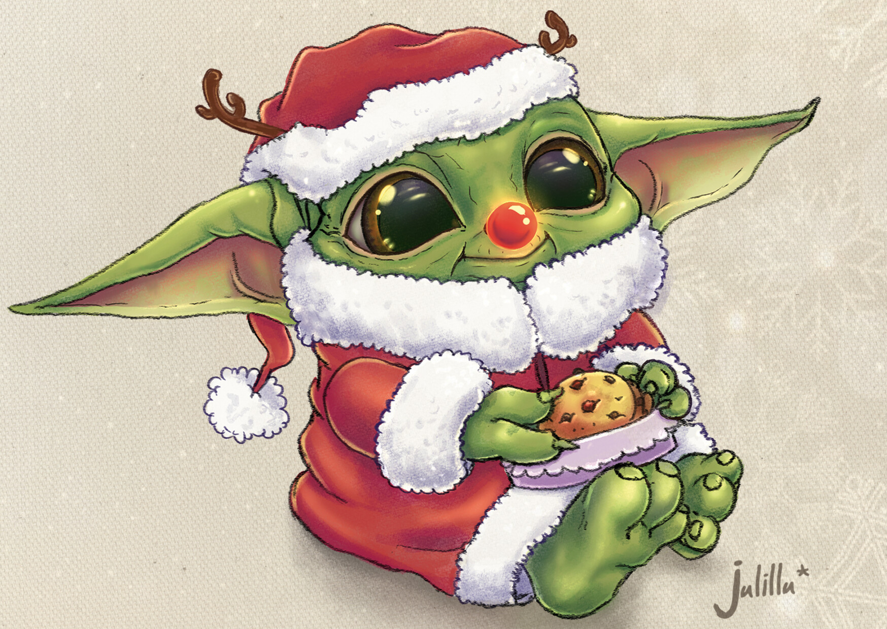Baby yoda top christmas card