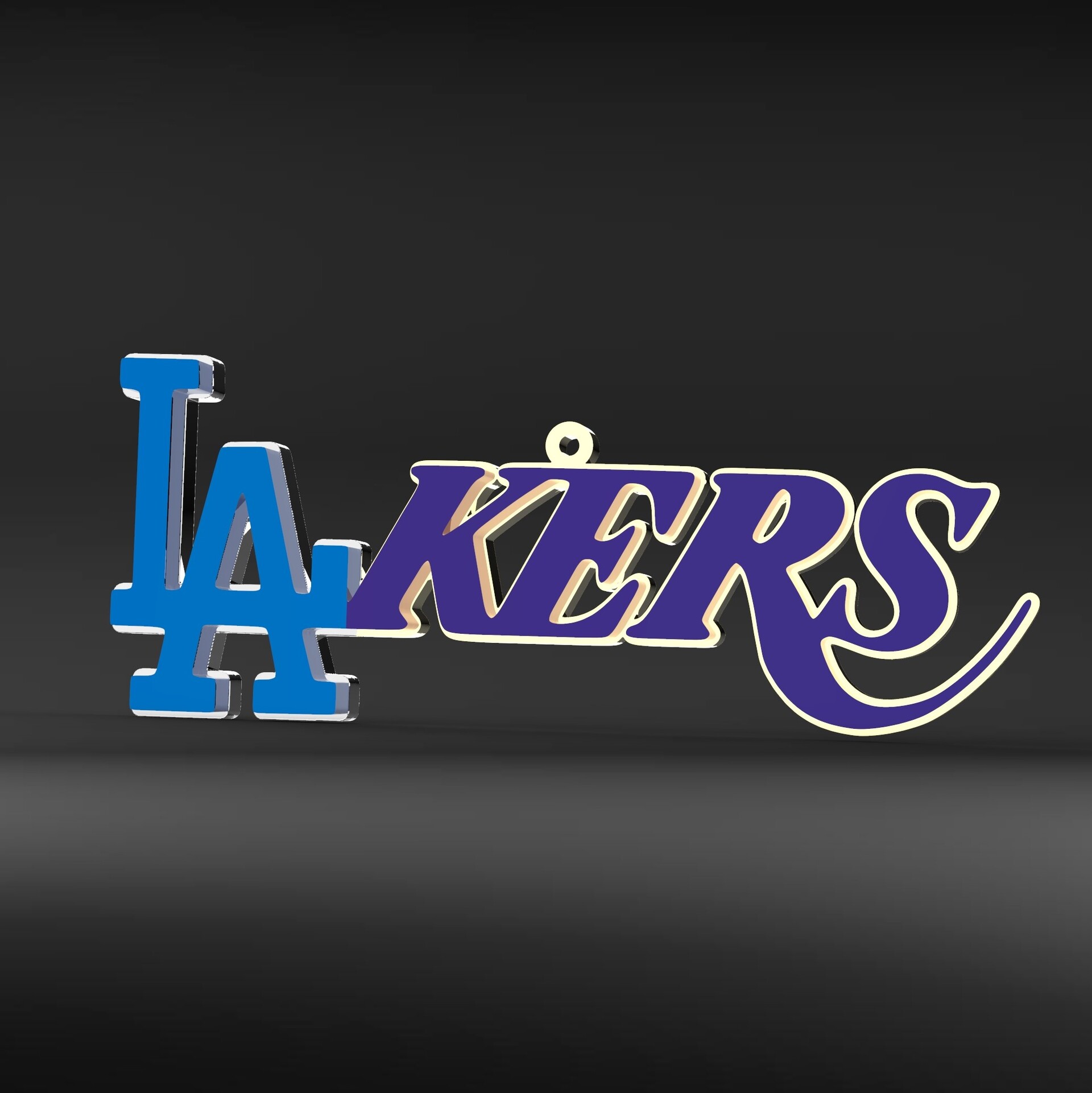 ArtStation - LA Dodgers Lakers Logo Mashup Christmas Ornament 3D print model