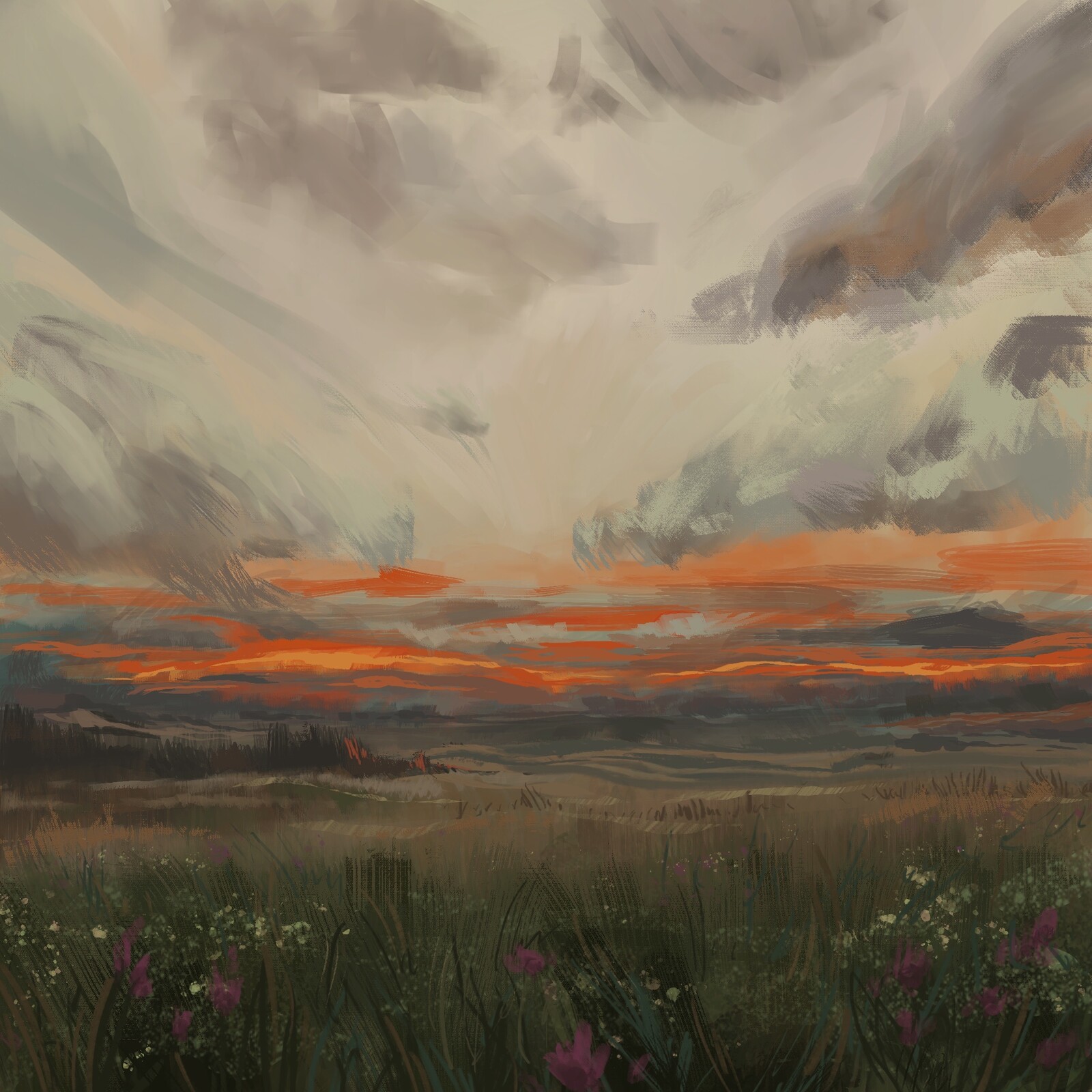 Sunset Landscape Study